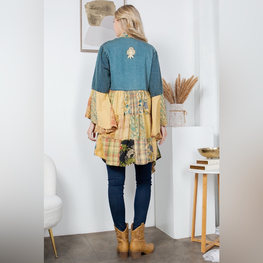Bohemian Patchwork Jacket - Multicolor - image 3